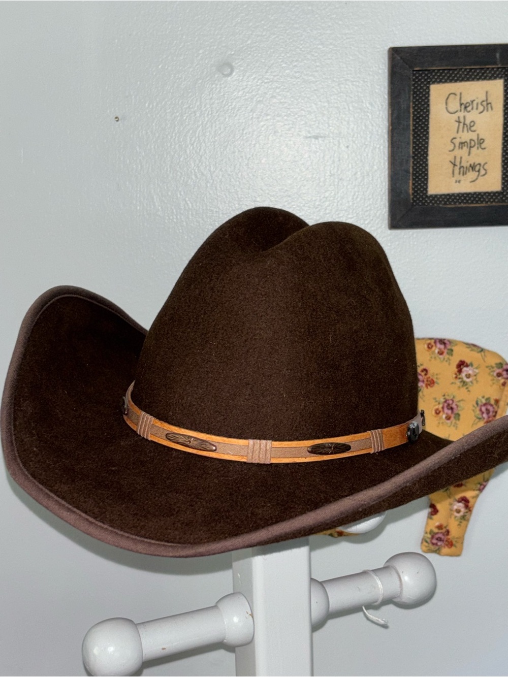 Cody James. Sz Lg Brown Leather-Trim Felt Cowboy Hat
